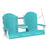 This image shows off the Aruba Blue and White colored Adirondack porch swing on a white background.