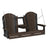 This image shows off the Brazilian Walnut and Black colored Adirondack porch swing on a white background.