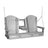 This image shows off the Dove Gray and Slate colored Adirondack porch swing on a white background.