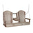 This image shows off the Weatherwood and Chestnut Brown colored Adirondack porch swing on a white background.