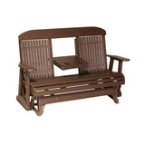 This is the Chestnut Brown colored classic glider bench on a white background.