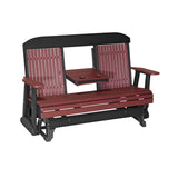 This is the Cherrywood and Black colored classic glider bench on a white background.