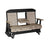 This is the Weatherwood and Black colored classic glider bench on a white background.