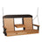 This image shows off the Cedar and Black colored Adirondack porch swing on a white background.