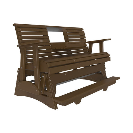 This is the Chestnut Brown colored glider bench on a white background.