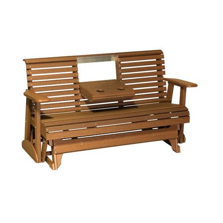 This is the Antique Mahogany colored glider bench on a white background.
