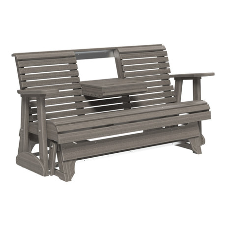 This is the Coastal Gray colored glider bench on a white background.