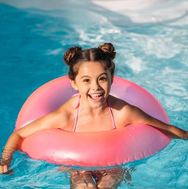 Neon pink inner tube.