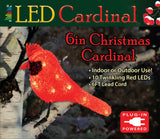 Fake birch tree with pure white LED lights and a red LED cardinal.