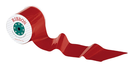 3.5" x 75' Red Plastic Christmas Ribbon