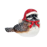4" Sparrow with Santa Hat Shelf Sitter