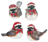 4" Sparrow with Santa Hat Shelf Sitter