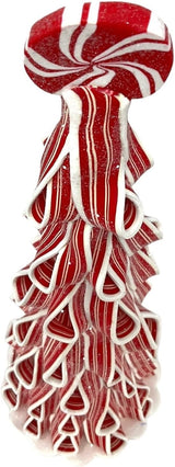 14" Battery-Operated Peppermint Ribbon Candy Tree