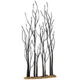 Polyresin village accessory for a Lemax display. Designed to look like a set of bare sycamore trees. The branches are lighted covered in snow.