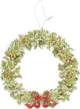 5" Acrylic Green Glitter Wreath Ornament