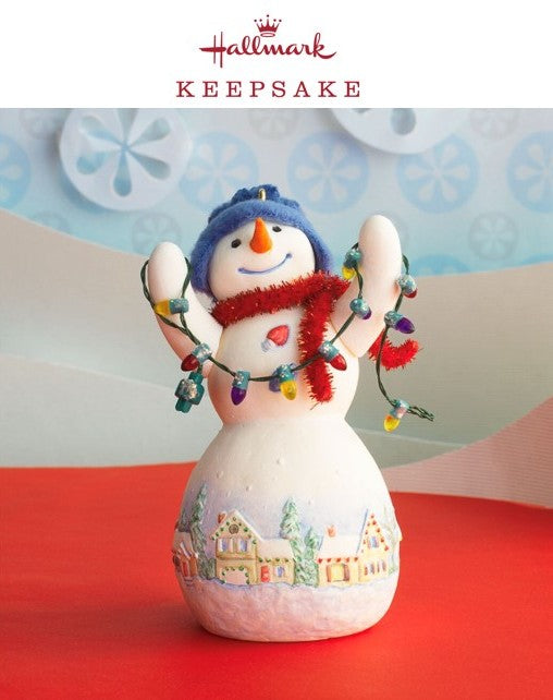 This image shows the ornament version of this snowtop snowman from Hallmark.