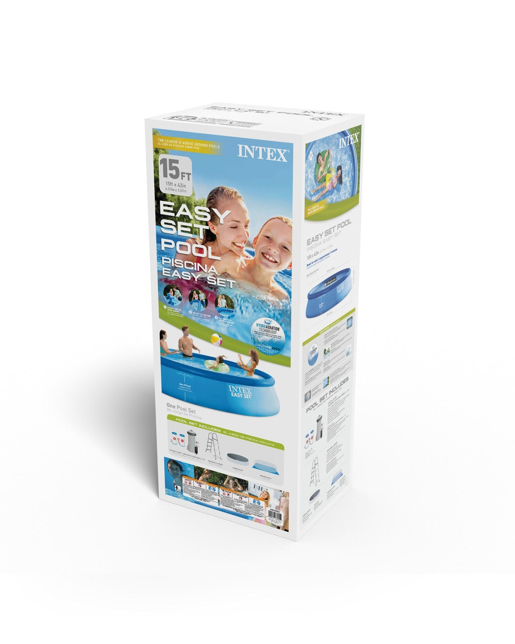 Intex 15' x 42" Easy Set Round Swimming Pool Complete Set