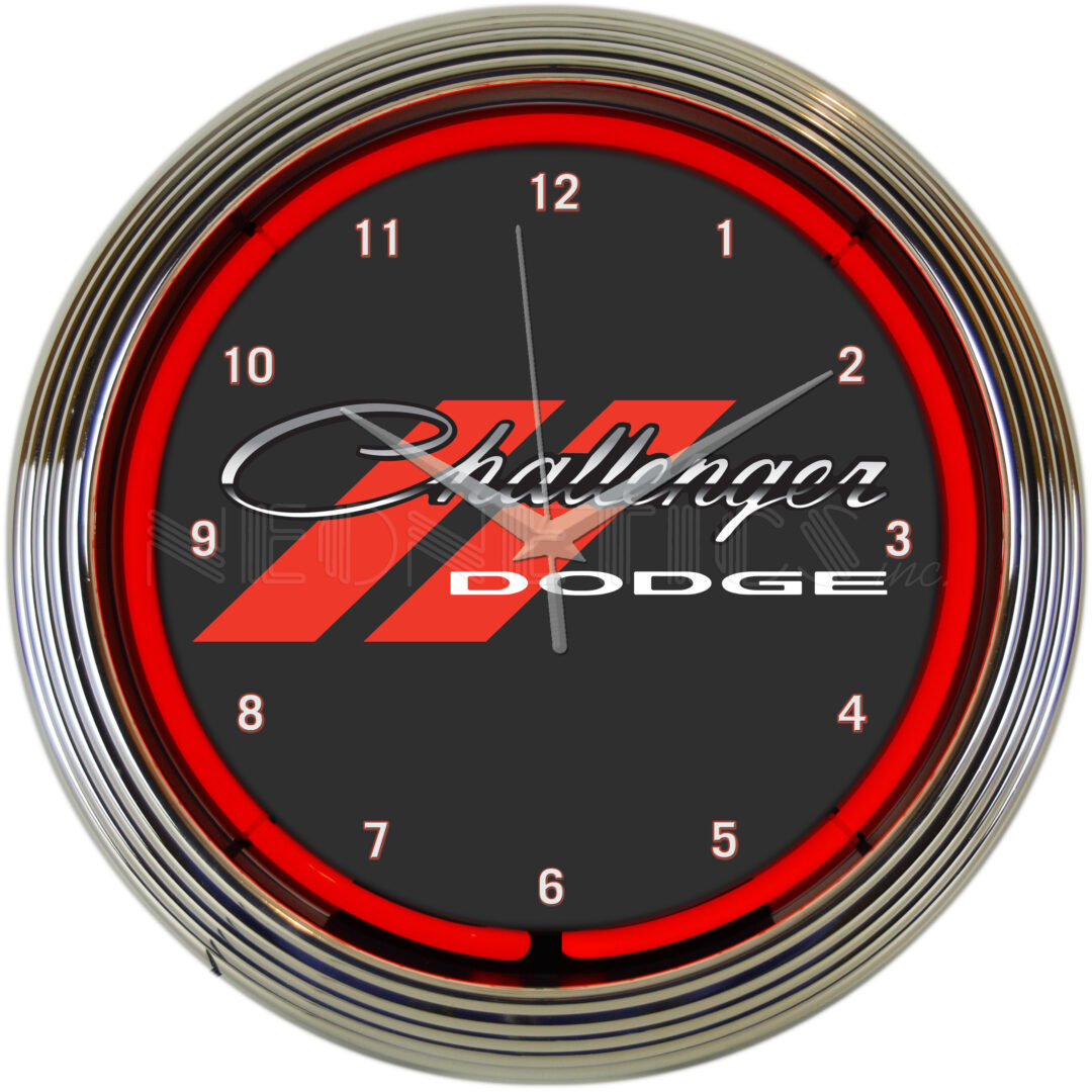 Neonetics Dodge Challenger Red Neon Clock