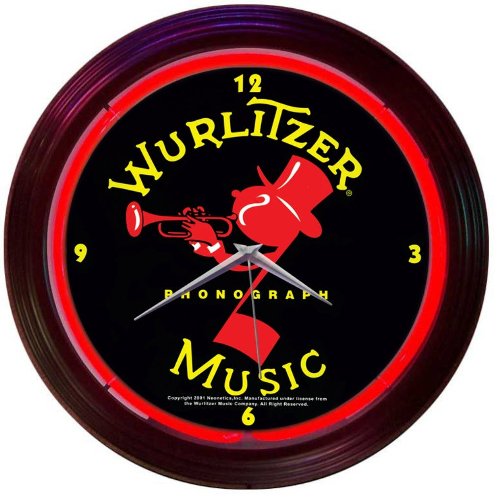 Neonetics Wurlitzer Johnny One Note Neon Clock | Neon Clocks