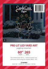 60" Juggling Snowman Animotion Outdoor LED Yard Decoration