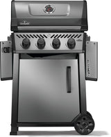 This image shows what this grill looks like when both of the side shelves are down.