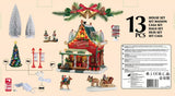 This image shows all thirteen items that come in this Lemax house set.