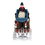 This image shows what this table accent looks like from the front. The two horses are wearing wreaths around their necks.