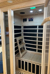This image shows the inside of the sauna.