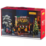 This image shows what the box that this Lemax house set comes in on a white background.