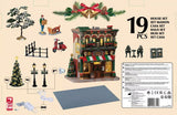 This image shows all nineteen items that come with this Lemax house set.