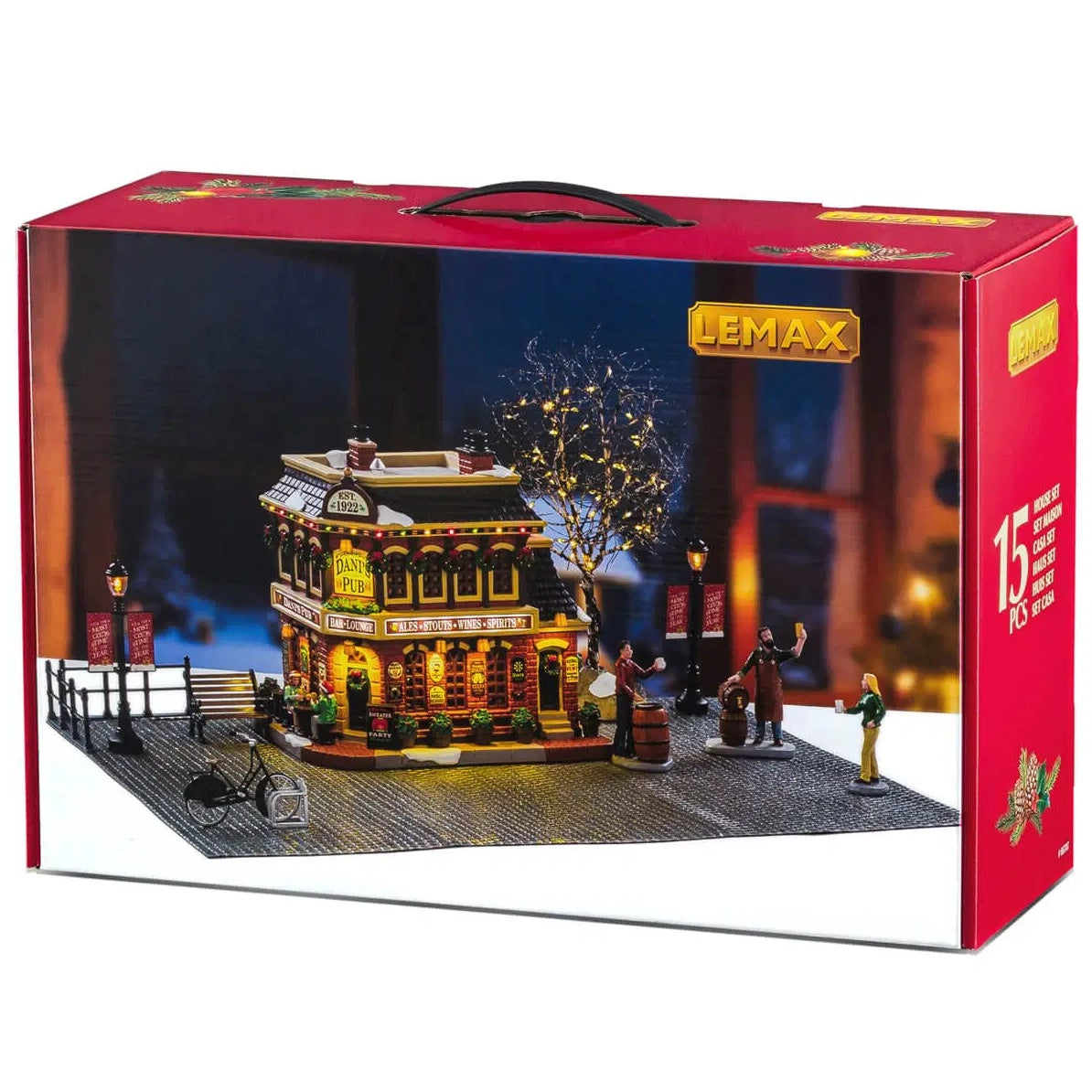 This image shows what the box for this Lemax house set looks like on a white background.