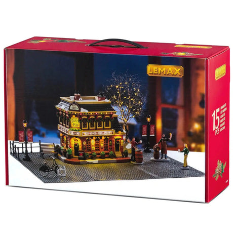 This image shows what the box for this Lemax house set looks like on a white background.