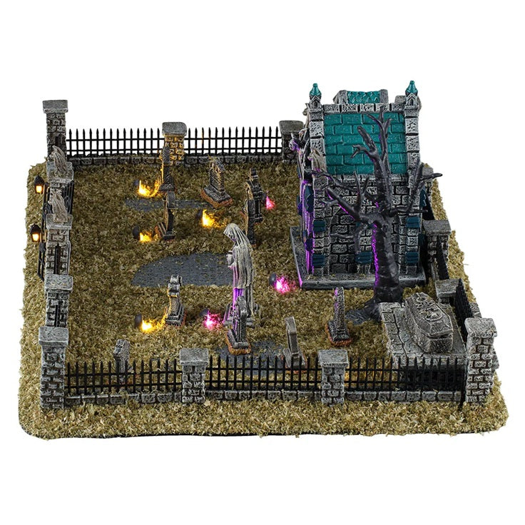 This image shows what this cemetery piece looks like from the side.