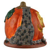 This is the other side of this piece. You can see the dark gray and light gray colored brick chimney.