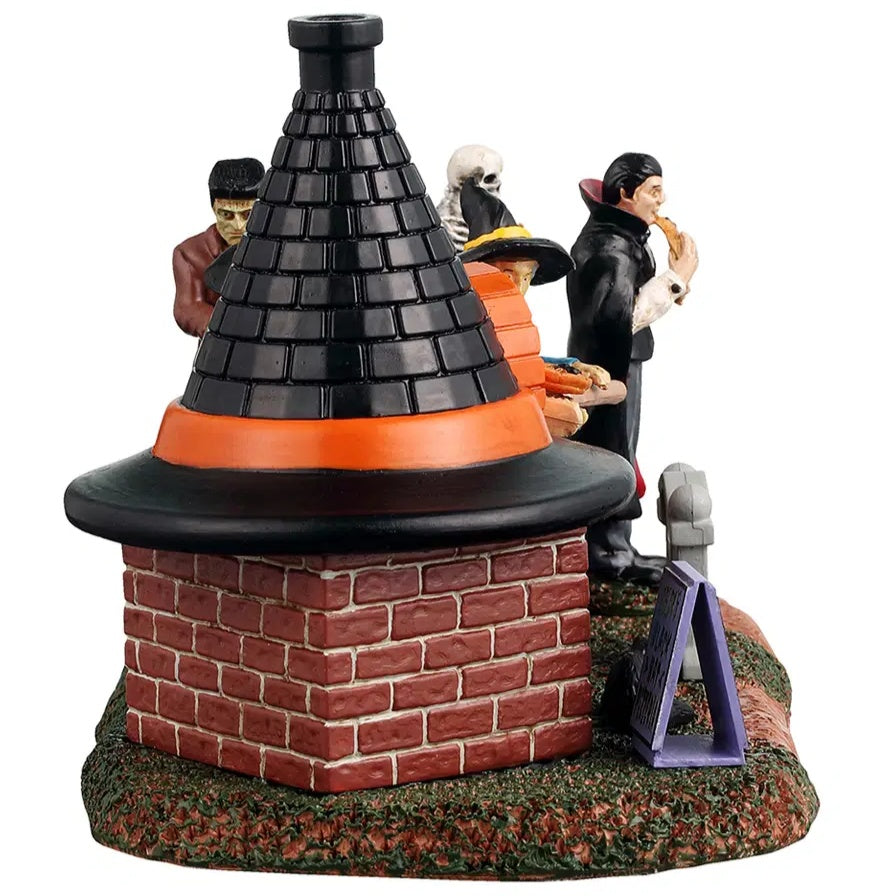 This image shows what this piece looks like from the other side. You can see that the wood fired oven is shaped like a witch's hat.