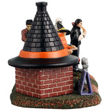 This image shows what this piece looks like from the other side. You can see that the wood fired oven is shaped like a witch's hat.