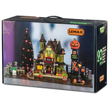 This image shows what the box looks like for this specific Lemax house set.
