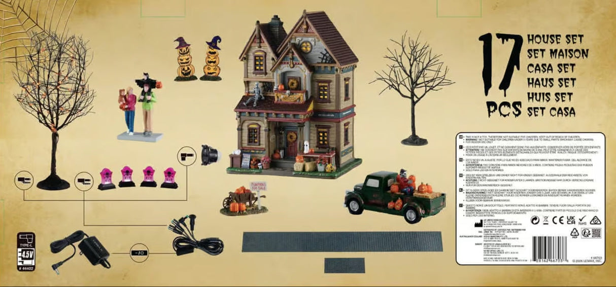 This image shows the back of the box and all 17 pieces that come in this set.