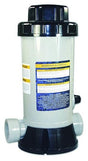 This image shows what this specific in-line chlorinator looks like on a white background.
