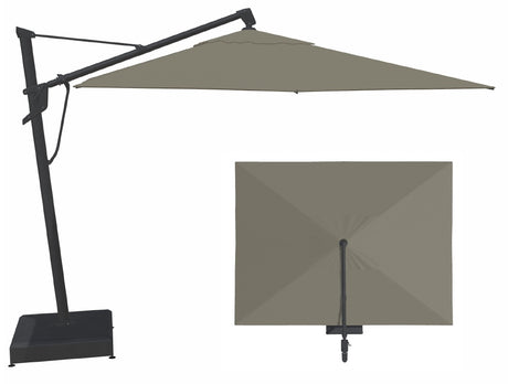 This image shows what this umbrella looks like from the side and the top.