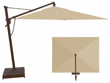 This image shows what this umbrella looks like from the side and the top.