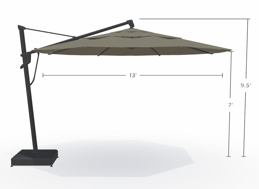 13' AKZ+ Round Cantilever Black Frame Boulder Canopy Umbrella – American Sale