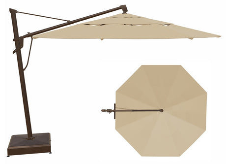 This image shows what this umbrella looks like from the side and the top.