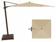 This image shows what the champagne colored umbrella looks like from the side and from the top.