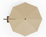 This image shows what the champagne umbrella looks like from above on a white background.