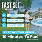 Bestway Fast Set 13' x 33" Round Inflatable Swimming Pool Set, Rattan Print