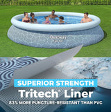 Bestway Fast Set 13' x 33" Round Inflatable Swimming Pool Set, Rattan Print