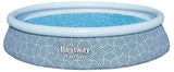 Bestway Fast Set 13' x 33" Round Inflatable Swimming Pool Set, Rattan Print