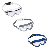 This image shows all three color options for this swim mask on a white background.