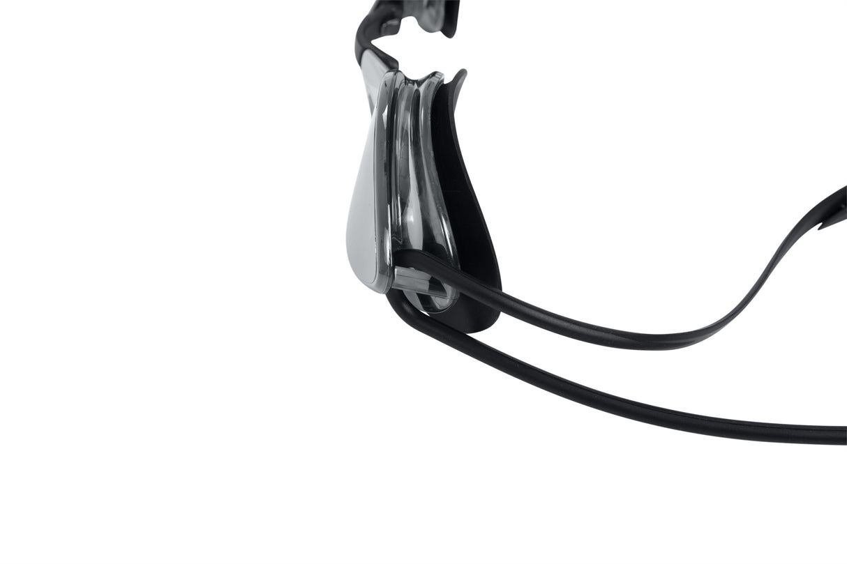 This image shows how thick the eyecups are on these goggles. This is the black option on a white background.